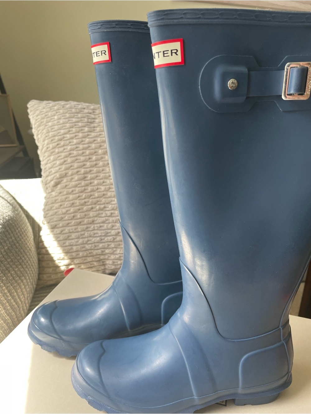Hunter Tall Rain Boots in Deep Navy Blue - Picture 8 of 9
